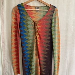 MULTI COLOR KNIT MINI DRESS Size 4